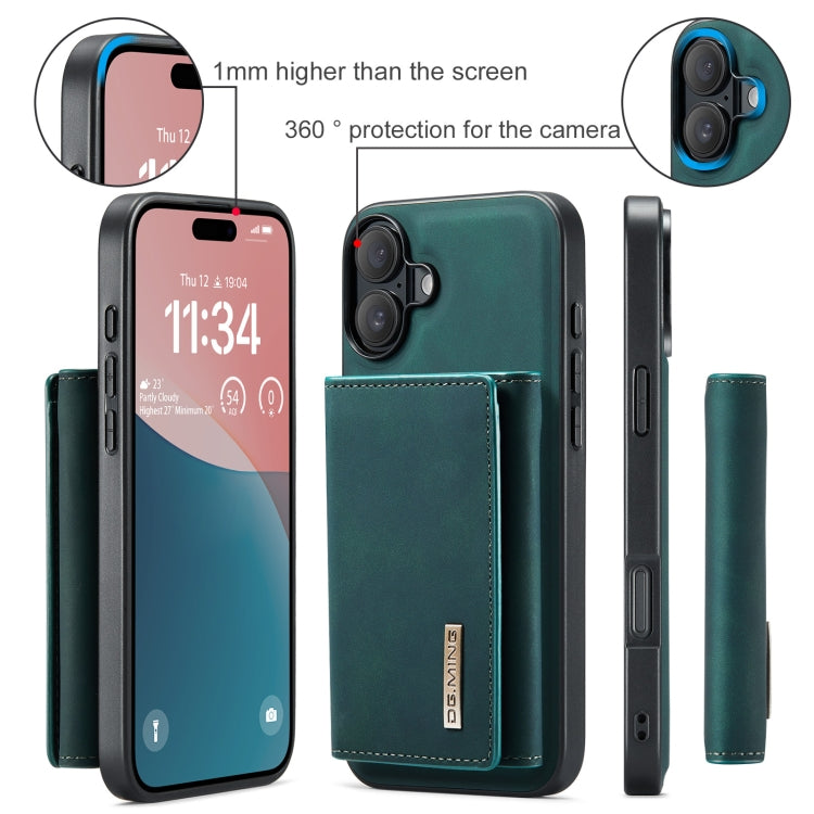 For iPhone 16 Plus DG.MING M1 Series 3-Fold Multi Card Wallet Leather Phone Case(Green) - iPhone 16 Plus Cases by DG.MING | Online Shopping South Africa | PMC Jewellery | Buy Now Pay Later Mobicred