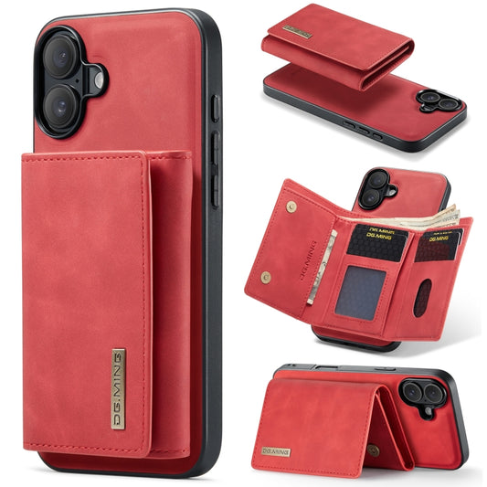 For iPhone 16 DG.MING M1 Series 3-Fold Multi Card Wallet Leather Phone Case(Red) - iPhone 16 Cases by DG.MING | Online Shopping South Africa | PMC Jewellery | Buy Now Pay Later Mobicred