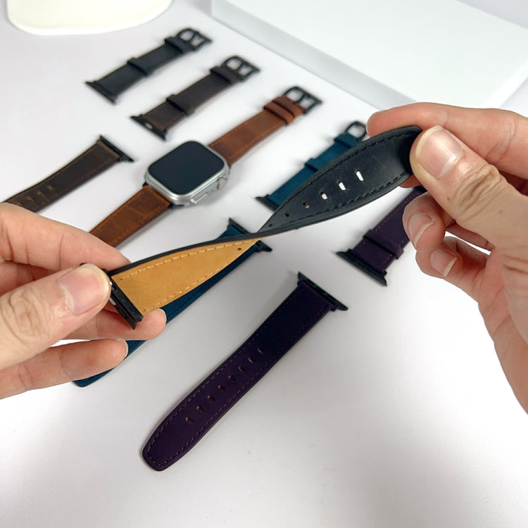 For Apple Watch Ultra 2 49mm Retro Texture Leather Watch Band(Brown) - Watch Bands by PMC TechLife | Online Shopping South Africa | PMC TechLife | Buy Now Pay Later Mobicred