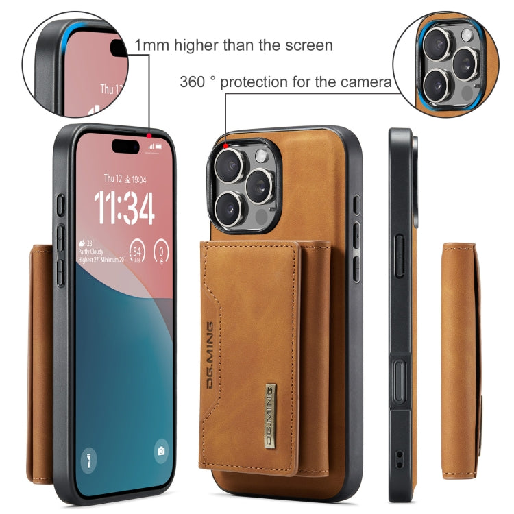 For iPhone 16 Pro Max DG.MING M2 Series 3-Fold Card Bag Wallet Leather Phone Case(Brown) - iPhone 16 Pro Max Cases by DG.MING | Online Shopping South Africa | PMC Jewellery | Buy Now Pay Later Mobicred