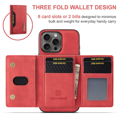 For iPhone 16 Pro Max DG.MING M2 Series 3-Fold Card Bag Wallet Leather Phone Case(Red) - iPhone 16 Pro Max Cases by DG.MING | Online Shopping South Africa | PMC Jewellery | Buy Now Pay Later Mobicred