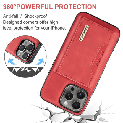 For iPhone 16 Pro Max DG.MING M2 Series 3-Fold Card Bag Wallet Leather Phone Case(Red) - iPhone 16 Pro Max Cases by DG.MING | Online Shopping South Africa | PMC Jewellery | Buy Now Pay Later Mobicred