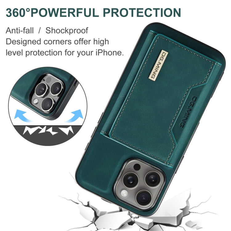 For iPhone 16 Pro Max DG.MING M2 Series 3-Fold Card Bag Wallet Leather Phone Case(Green) - iPhone 16 Pro Max Cases by DG.MING | Online Shopping South Africa | PMC Jewellery | Buy Now Pay Later Mobicred