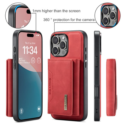 For iPhone 16 Pro DG.MING M2 Series 3-Fold Card Bag Wallet Leather Phone Case(Red) - iPhone 16 Pro Cases by DG.MING | Online Shopping South Africa | PMC Jewellery | Buy Now Pay Later Mobicred