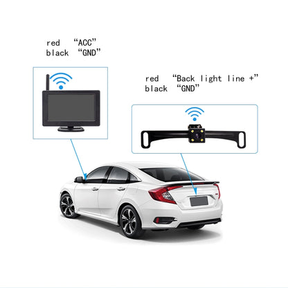 PZ703 422A-W Car 4.3 inch Desktop Rearview Monitor Built-in Wireless Reversing Image - Rear View Cameras by PMC Jewellery | Online Shopping South Africa | PMC Jewellery | Buy Now Pay Later Mobicred