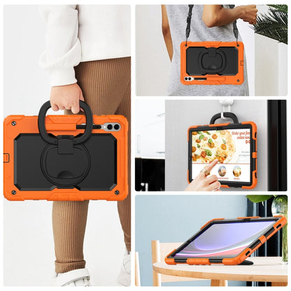 For Samsung Galaxy Tab S9+ / S10+ D Type Silicone Hybrid PC Tablet Case with Handle Holder(Orange) - Galaxy Tab S9+ Cases by PMC Jewellery | Online Shopping South Africa | PMC Jewellery | Buy Now Pay Later Mobicred