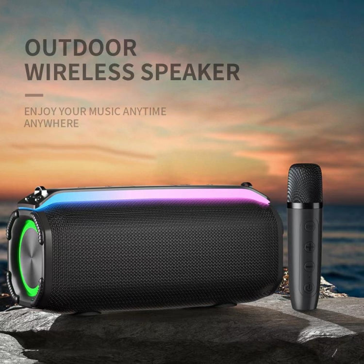 New RiXing NR8809 20W Outdoor Portable TWS Smart Wireless Bluetooth Speaker, Style:Dual Mic(Blue) - Desktop Speaker by NewRixing | Online Shopping South Africa | PMC Jewellery | Buy Now Pay Later Mobicred