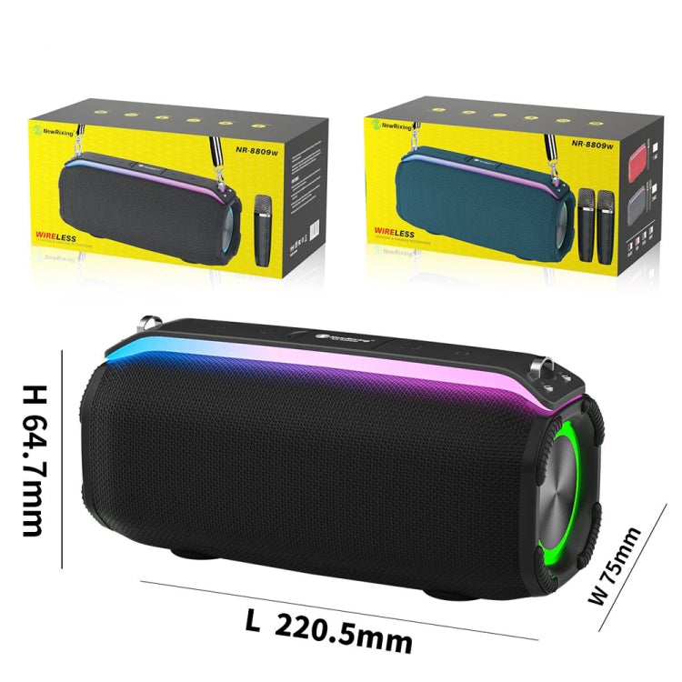 New RiXing NR8809 20W Outdoor Portable TWS Smart Wireless Bluetooth Speaker, Style:Single Mic(Black) - Desktop Speaker by NewRixing | Online Shopping South Africa | PMC Jewellery | Buy Now Pay Later Mobicred