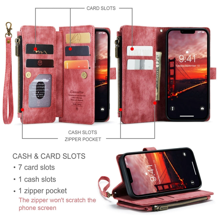 For iPhone 15 CaseMe C30 Multifunctional Leather Phone Case(Red) - iPhone 15 Cases by CaseMe | Online Shopping South Africa | PMC Jewellery | Buy Now Pay Later Mobicred