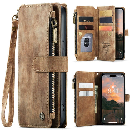 For iPhone 15 Pro CaseMe C30 Multifunctional Leather Phone Case(Brown) - iPhone 15 Pro Cases by CaseMe | Online Shopping South Africa | PMC Jewellery | Buy Now Pay Later Mobicred