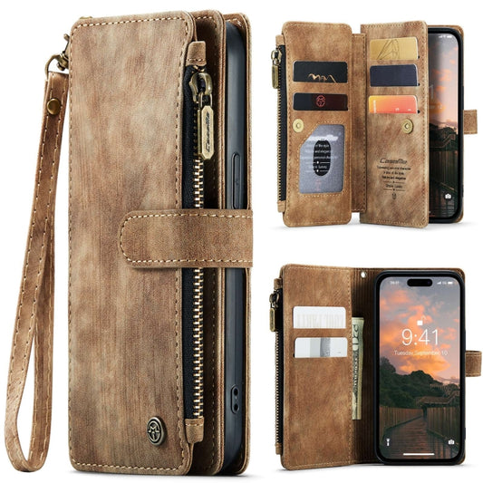 For iPhone 15 Pro Max CaseMe C30 Multifunctional Leather Phone Case(Brown) - iPhone 15 Pro Max Cases by CaseMe | Online Shopping South Africa | PMC Jewellery | Buy Now Pay Later Mobicred