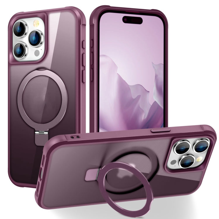 For iPhone 15 Pro MagSafe Magnetic Holder Phone Case(Wine Red) - iPhone 15 Pro Cases by PMC Jewellery | Online Shopping South Africa | PMC Jewellery