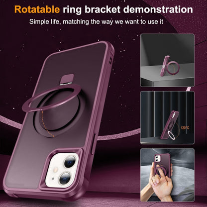 For iPhone 12 / 12 Pro MagSafe Magnetic Holder Phone Case(Wine Red) - iPhone 12 / 12 Pro Cases by PMC Jewellery | Online Shopping South Africa | PMC Jewellery