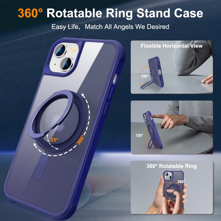For iPhone 15 MagSafe Magnetic Rotating Holder Phone Case(Klein Blue) - iPhone 15 Cases by PMC TechLife | Online Shopping South Africa | PMC TechLife