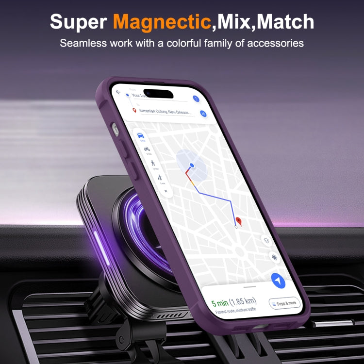 For iPhone 14 Pro MagSafe Magnetic Rotating Holder Phone Case(Purple) - iPhone 14 Pro Cases by PMC Jewellery | Online Shopping South Africa | PMC Jewellery