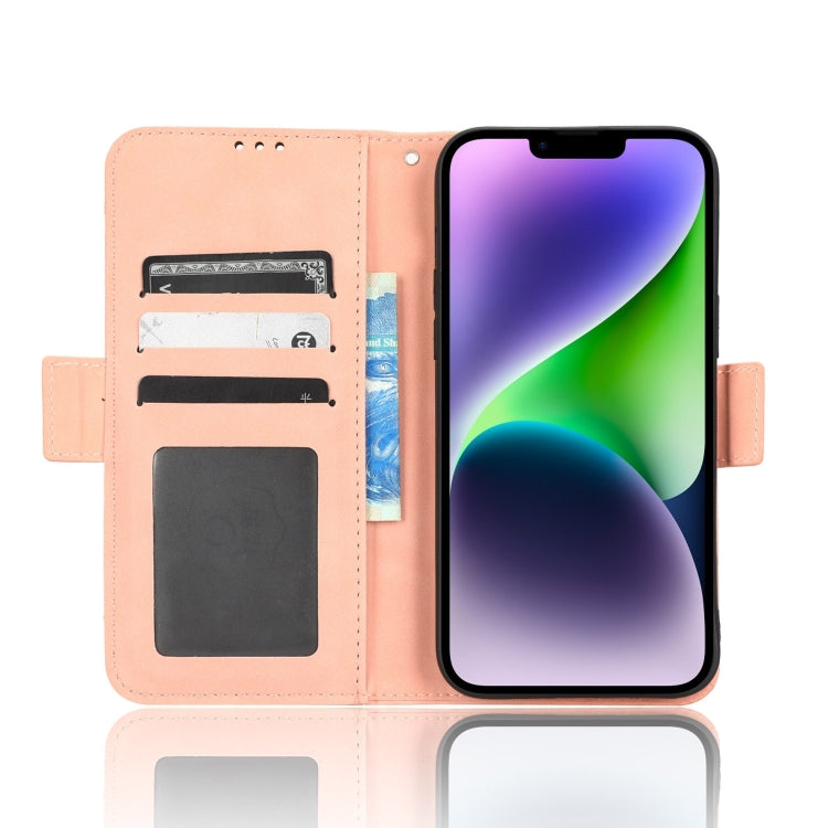 For iPhone 16 Pro Max Skin Feel Calf Texture Card Slots Leather Phone Case(Pink) - iPhone 16 Pro Max Cases by PMC Jewellery | Online Shopping South Africa | PMC Jewellery | Buy Now Pay Later Mobicred