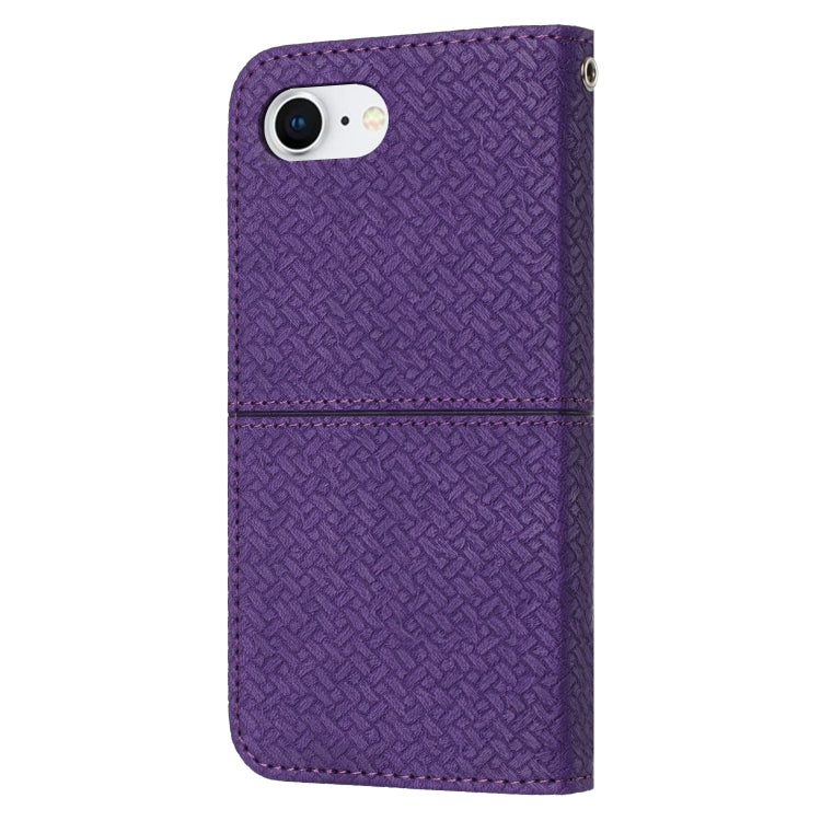 For iPhone SE 2024 Woven Texture Stitching Magnetic Leather Phone Case(Purple) - More iPhone Cases by PMC Jewellery | Online Shopping South Africa | PMC Jewellery | Buy Now Pay Later Mobicred