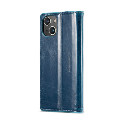 For iPhone 15 CaseMe 003 Crazy Horse Texture Leather Phone Case(Blue) - iPhone 15 Cases by CaseMe | Online Shopping South Africa | PMC Jewellery | Buy Now Pay Later Mobicred