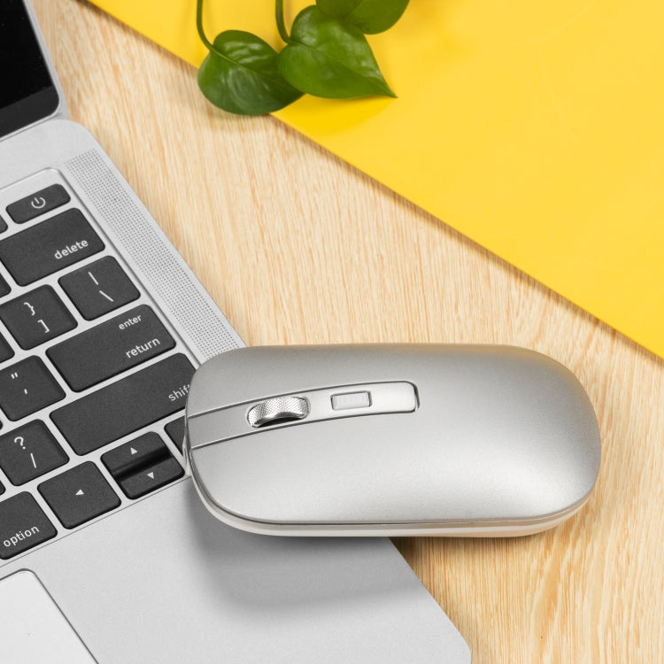 HXSJ M50 2.4GHZ 800,1200,1600dpi Three Gear Adjustment Dual-mode Wireless Mouse USB + Bluetooth 5.1 Rechargeable(Silver) - Wireless Mice by HXSJ | Online Shopping South Africa | PMC Jewellery | Buy Now Pay Later Mobicred