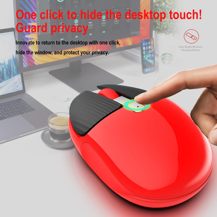 HXSJ M106 2.4GHZ 1600dpi Single-mode Wireless Mouse USB Rechargeable(Red) - Wireless Mice by HXSJ | Online Shopping South Africa | PMC Jewellery | Buy Now Pay Later Mobicred