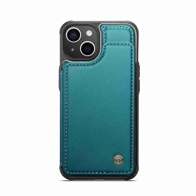 For iPhone 15 Plus CaseMe C22 Card Slots Holder RFID Anti-theft Phone Case(Blue Green) - iPhone 15 Plus Cases by CaseMe | Online Shopping South Africa | PMC Jewellery | Buy Now Pay Later Mobicred