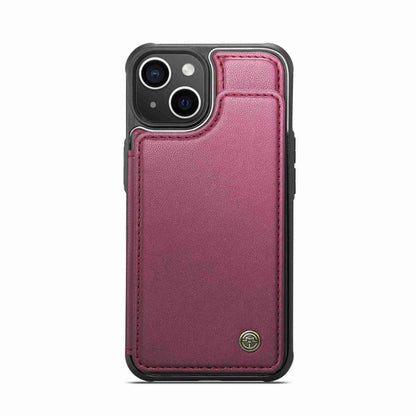 For iPhone 15 CaseMe C22 Card Slots Holder RFID Anti-theft Phone Case(Wine Red) - iPhone 15 Pro Cases by CaseMe | Online Shopping South Africa | PMC Jewellery | Buy Now Pay Later Mobicred