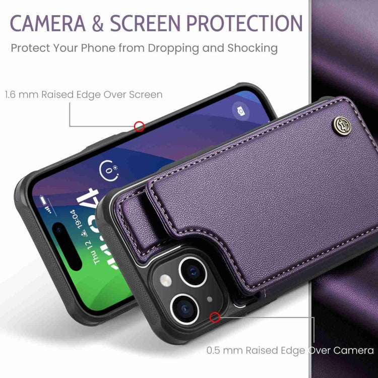 For iPhone 15 CaseMe C22 Card Slots Holder RFID Anti-theft Phone Case(Purple) - iPhone 15 Pro Cases by CaseMe | Online Shopping South Africa | PMC Jewellery | Buy Now Pay Later Mobicred