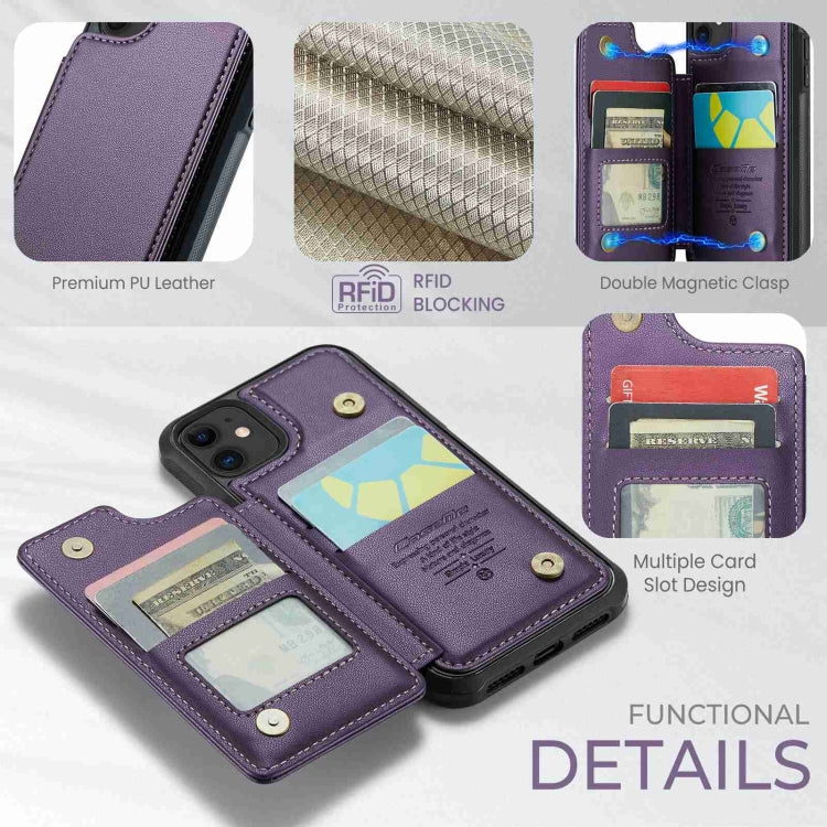 For iPhone 11 CaseMe C22 Card Slots Holder RFID Anti-theft Phone Case(Purple) - iPhone 11 Cases by CaseMe | Online Shopping South Africa | PMC Jewellery | Buy Now Pay Later Mobicred