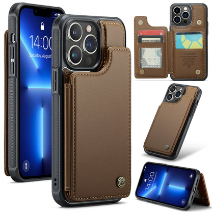 For iPhone 13 Pro CaseMe C22 Card Slots Holder RFID Anti-theft Phone Case(Brown) - iPhone 13 Pro Cases by CaseMe | Online Shopping South Africa | PMC Jewellery | Buy Now Pay Later Mobicred