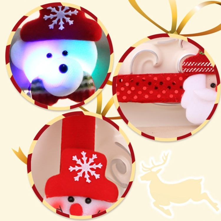 Santa Style Flash Light Merry Christmas Slap Pat Circle Wristband(Flannel Light Snowman) - Christmas Wearable Decoration by PMC Jewellery | Online Shopping South Africa | PMC Jewellery | Buy Now Pay Later Mobicred