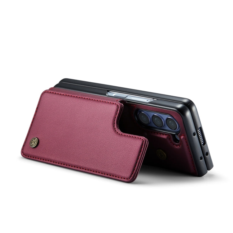 For Samsung Galaxy Z Fold5 CaseMe C22 PC+TPU Business Style RFID Anti-theft Leather Phone Case(Wine Red) - Galaxy Z Fold5 Cases by CaseMe | Online Shopping South Africa | PMC Jewellery | Buy Now Pay Later Mobicred