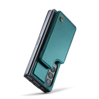 For Samsung Galaxy Z Fold4 5G CaseMe C22 PC+TPU Business Style RFID Anti-theft Leather Phone Case(Blue Green) - Galaxy Z Fold4 5G Cases by CaseMe | Online Shopping South Africa | PMC Jewellery | Buy Now Pay Later Mobicred