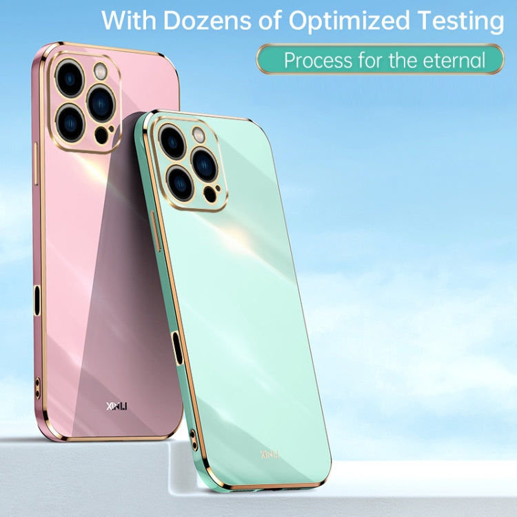For iPhone 16 Pro XINLI Straight Edge 6D Electroplate TPU Phone Case(Cherry Purple) - iPhone 16 Pro Cases by XINLI | Online Shopping South Africa | PMC Jewellery | Buy Now Pay Later Mobicred