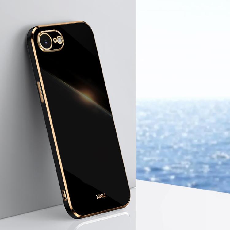For iPhone 16e XINLI Straight Edge 6D Electroplate TPU Phone Case(Black) - free shipping - PMc TechLife - Order now!