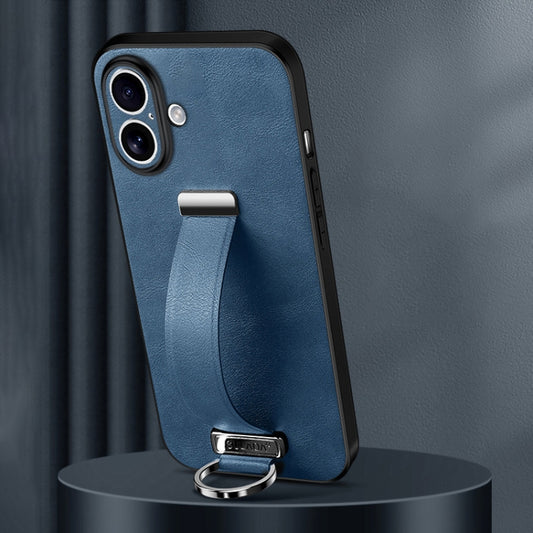 For iPhone 16 Plus SULADA Tide Cool Series PC + Leather Texture Skin Feel Phone Case(Blue) - iPhone 16 Plus Cases by SULADA | Online Shopping South Africa | PMC Jewellery | Buy Now Pay Later Mobicred