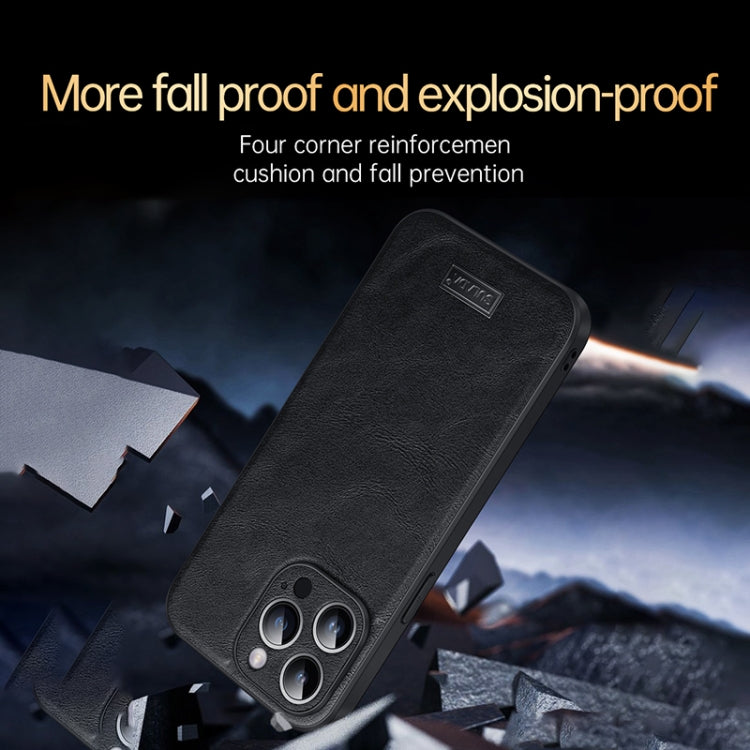 For iPhone 16 SULADA Shockproof TPU Hybrid Handmade Leather Phone Case(Black) - iPhone 16 Cases by SULADA | Online Shopping South Africa | PMC Jewellery | Buy Now Pay Later Mobicred