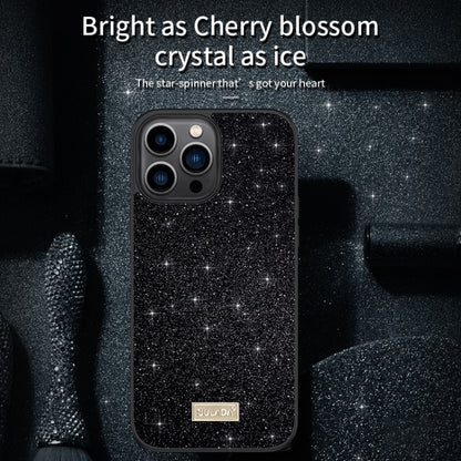 For iPhone 16 Plus SULADA Glittery PC Hybrid TPU Handmade Leather Phone Case(Black) - iPhone 16 Plus Cases by SULADA | Online Shopping South Africa | PMC Jewellery | Buy Now Pay Later Mobicred