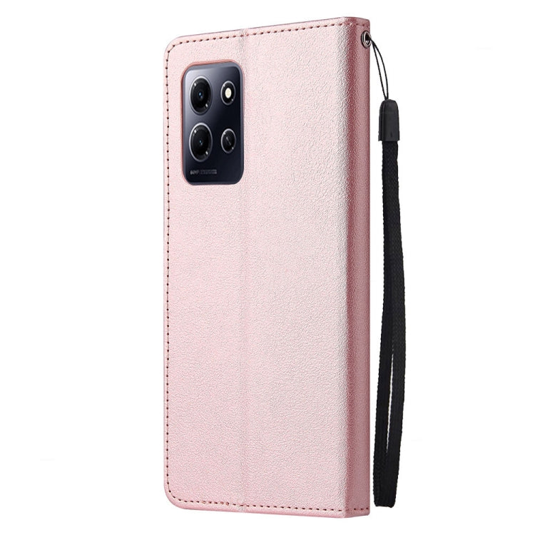 For Infinix Note 30i 3 Card Slots Multifunctional Leather Phone Case(Rose Gold) - Infinix Cases by PMC Jewellery | Online Shopping South Africa | PMC Jewellery | Buy Now Pay Later Mobicred