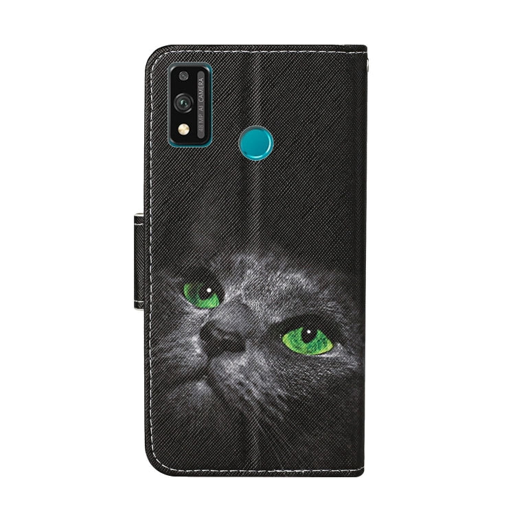 For Huawei Honor 9X Lite Colored Drawing Pattern Horizontal Flip Leather Case with Holder & Card Slots & Wallet(Black Cat) - Honor Cases by PMC Jewellery | Online Shopping South Africa | PMC Jewellery | Buy Now Pay Later Mobicred