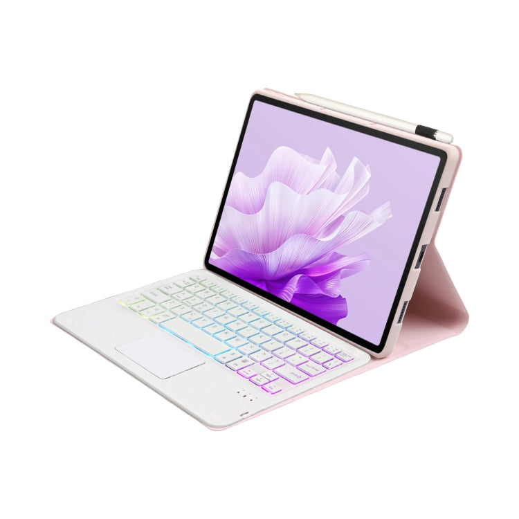For Huawei MatePad Air 11.5 inch 2023 AH14-AS Lambskin Texture Ultra-thin Detachable Backlight Bluetooth Keyboard Leather Case with Touchpad(Pink) - Huawei Keyboard by PMC TechLife | Online Shopping South Africa | PMC TechLife