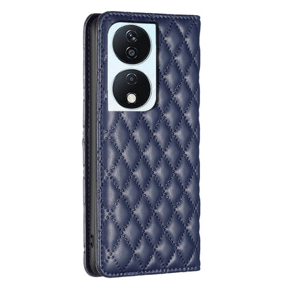 For Honor X7b Diamond Lattice Magnetic Leather Flip Phone Case(Blue) - Honor Cases by PMC Jewellery | Online Shopping South Africa | PMC Jewellery