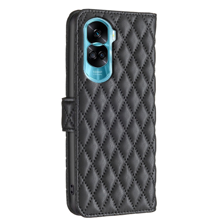 For Honor 90 Lite/X50i Diamond Lattice Wallet Flip Leather Phone Case(Black) - Honor Cases by PMC Jewellery | Online Shopping South Africa | PMC Jewellery | Buy Now Pay Later Mobicred