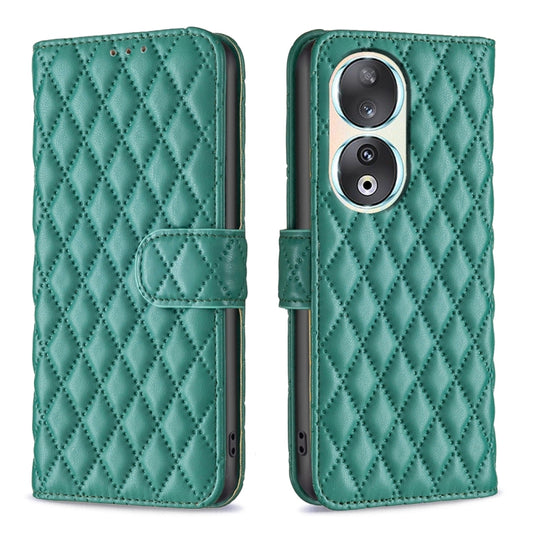 For Honor 90 5G Diamond Lattice Wallet Flip Leather Phone Case(Green) - Honor Cases by PMC Jewellery | Online Shopping South Africa | PMC Jewellery | Buy Now Pay Later Mobicred