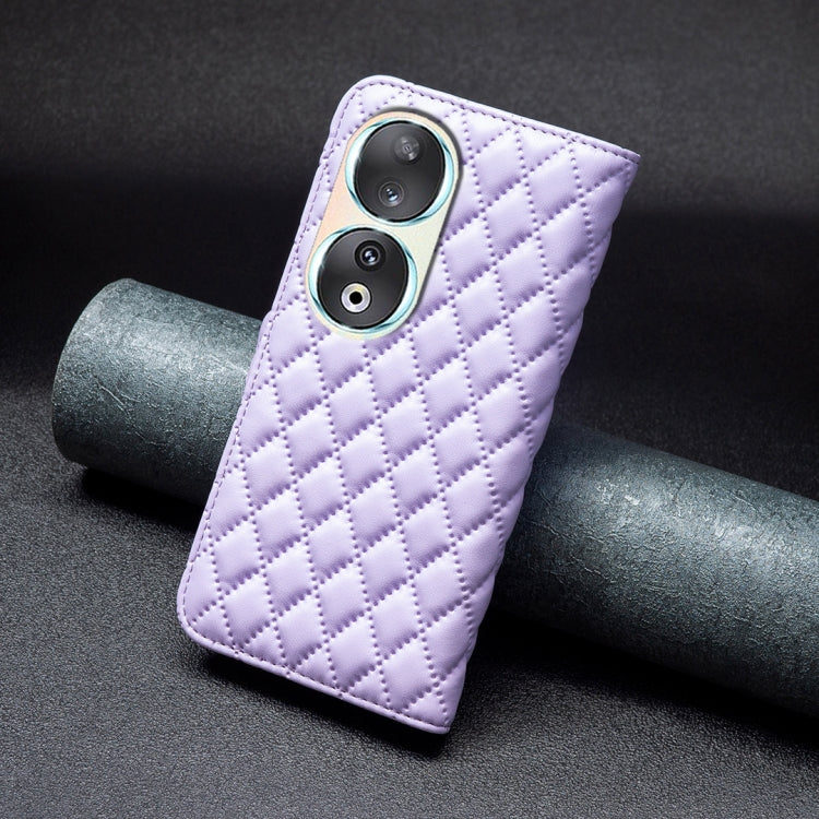 For Honor 90 5G Diamond Lattice Wallet Flip Leather Phone Case(Purple) - Honor Cases by PMC Jewellery | Online Shopping South Africa | PMC Jewellery | Buy Now Pay Later Mobicred