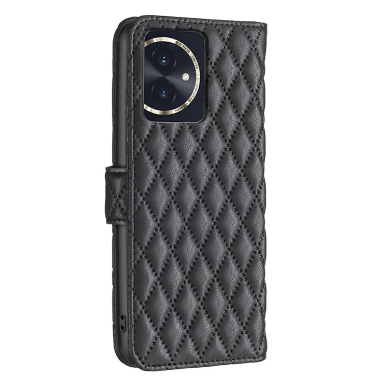 For Honor 100 Diamond Lattice Wallet Flip Leather Phone Case(Black) - Honor Cases by PMC Jewellery | Online Shopping South Africa | PMC Jewellery | Buy Now Pay Later Mobicred