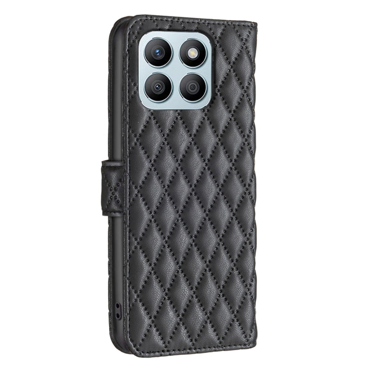 For Honor X8b Diamond Lattice Wallet Flip Leather Phone Case(Black) - Honor Cases by PMC TechLife | Online Shopping South Africa | PMC TechLife