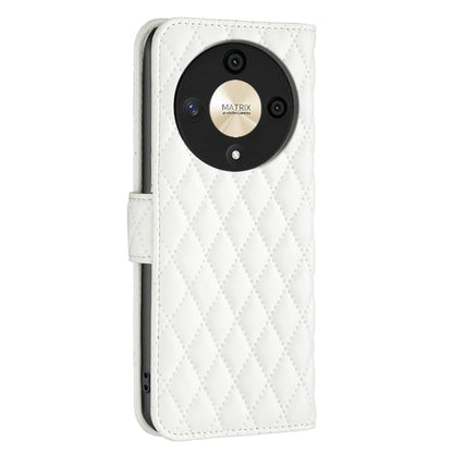 For Honor X9b/Magic6 Lite 5G Diamond Lattice Wallet Flip Leather Phone Case(White) - Honor Cases by PMC Jewellery | Online Shopping South Africa | PMC Jewellery | Buy Now Pay Later Mobicred