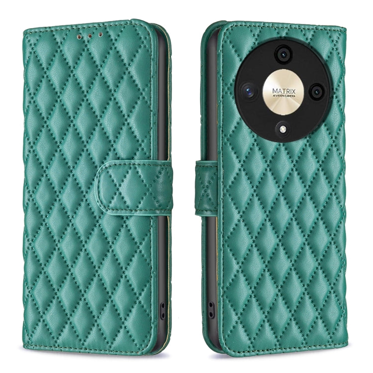 For Honor X9b/Magic6 Lite 5G Diamond Lattice Wallet Flip Leather Phone Case(Green) - Honor Cases by PMC Jewellery | Online Shopping South Africa | PMC Jewellery | Buy Now Pay Later Mobicred