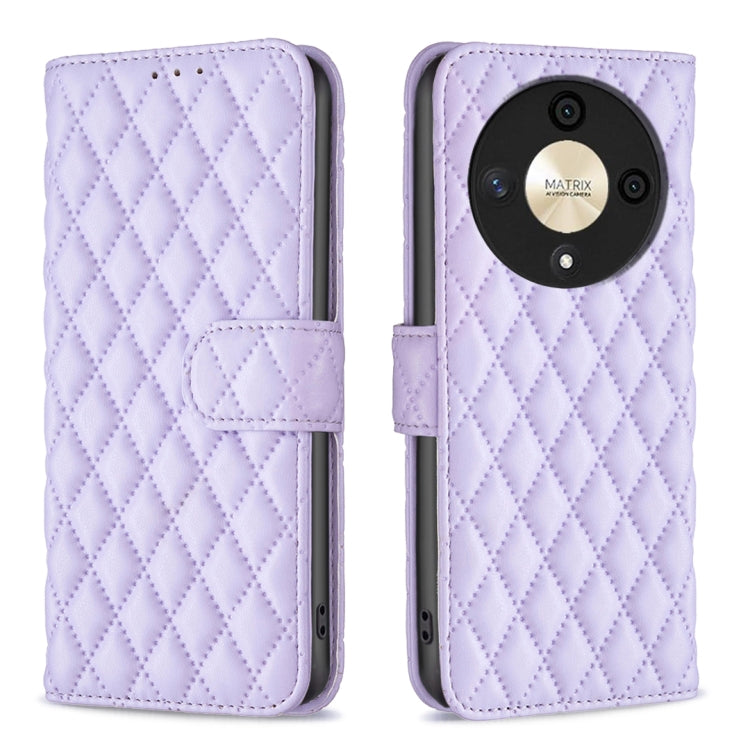 For Honor X9b/Magic6 Lite 5G Diamond Lattice Wallet Flip Leather Phone Case(Purple) - Honor Cases by PMC Jewellery | Online Shopping South Africa | PMC Jewellery | Buy Now Pay Later Mobicred