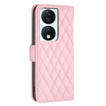 For Honor X7b Diamond Lattice Wallet Flip Leather Phone Case(Pink) - Honor Cases by PMC Jewellery | Online Shopping South Africa | PMC Jewellery | Buy Now Pay Later Mobicred